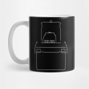 Motorised highway engineering equipment road roller white outline Mug